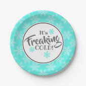 Funny Freaking Cold Winter Party Papieren Bordje (Voorkant)