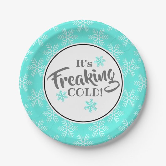 Funny Freaking Cold Winter Party Papieren Bordje (Voorkant)