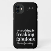 Funny Freaking Fabulous Sarcastic Black Case-Mate iPhone Case (Achterkant)