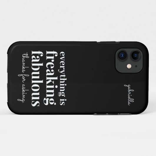 Funny Freaking Fabulous Sarcastic Black Case-Mate iPhone Case (Achterkant (horizontaal))