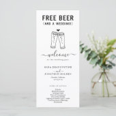 Funny Free Beer and Wedding Programme Programma (Staand voorkant)