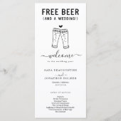 Funny Free Beer and Wedding Programme Programma (Voorkant)