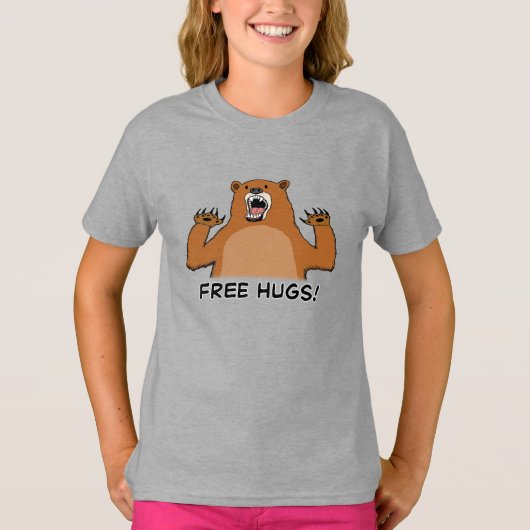 Funny Free Beer Hugs T-shirt (Voorkant)
