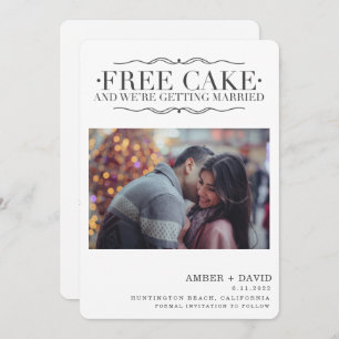 Funny Free Cake Photo Wedding Save the Date