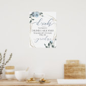 Funny Free Drink Bar Menu Sign Poster (Keuken)