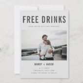 Funny Free Drink Photo Wedding Save the Date (Devant)