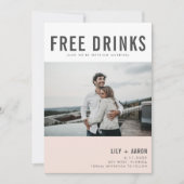 Funny Free Drink Photo Wedding Save the Date (Devant)