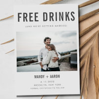 Funny Free Drink Photo Wedding Save the Date