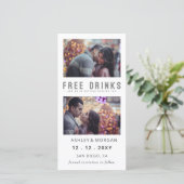Funny Free Drink Photo Wedding save the Date Aankondiging (Staand voorkant)