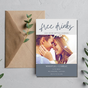 Funny Free Drinken Foto Modern Wedding Save The Date