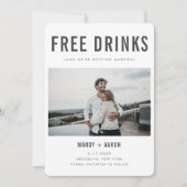 Funny Free Drinken Foto Wedding Save the Date (Voorkant)
