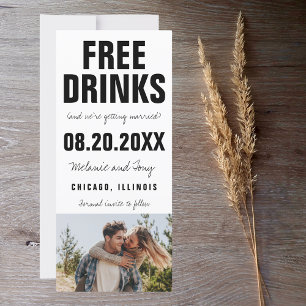 Funny Free Drinken Foto Wedding Save the Date