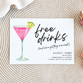 Funny Free Drinken Modern Photo Wedding Save The Date