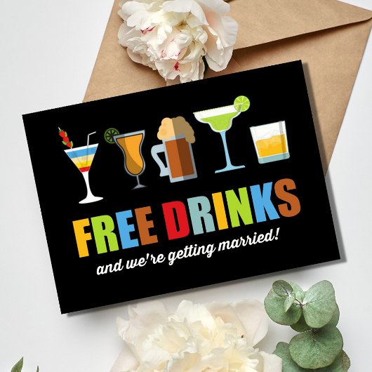 Funny Free Drinken Photo Wedding Save The Date