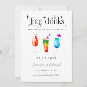 Funny Free Drinken Save the Date Kaart (Voorkant)