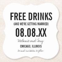 Funny Free Drinken Wedding Save the Dates