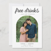 Funny Free Drinks Wedding Photo Save the Date (Devant)