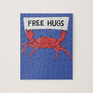 Funny Free Hugs Crab Lobster Shrimp Prawn Gift Legpuzzel