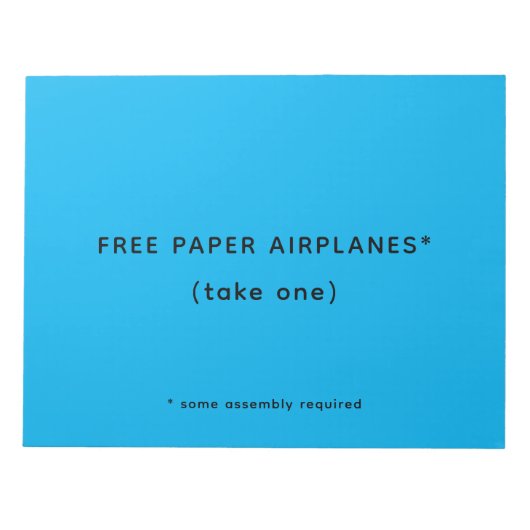 Funny Free Paper Airplanes Joke Notitieblok (Voorkant)