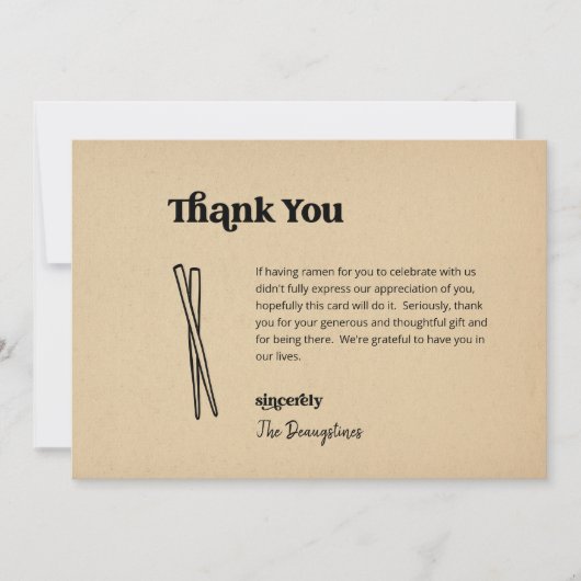 Funny Free Ramen Mariage Carte de remerciements (Devant)