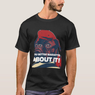 Funny French beret baguette pugPug lover gift Clas T-shirt