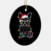 Funny French Bulldog Dog Tree Christmas Lights Xma Keramisch Ornament (Rechts)