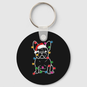 Funny French Bulldog Dog Tree kerstlampjes Paj Sleutelhanger