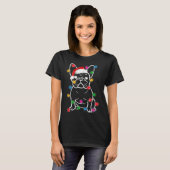 Funny French Bulldog Dog Tree-kerstlampjes T-shirt (Voorkant volledig)