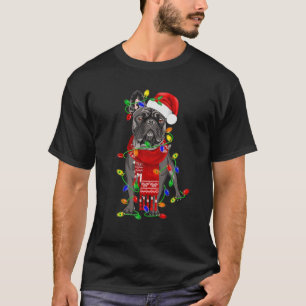 Funny French Bulldog Dog Tree kerstlampjes Xma T-shirt