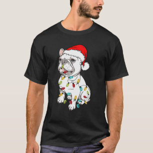 Funny French Bulldog Dog Tree kerstlampjes Xma T-shirt