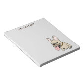 Funny French Bulldog Drawing Frenchie Custom Text Notitieblok (Schuin)