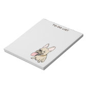 Funny French Bulldog Drawing Frenchie Custom Text Notitieblok (Gedraaid)
