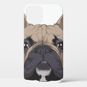 Funny French Bulldog Head Dog iPhone 12 Pro Hoesje
