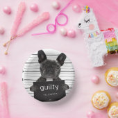 Funny French Bulldog Jail Mugshot Bad Dog Papieren Kommen (Feest)