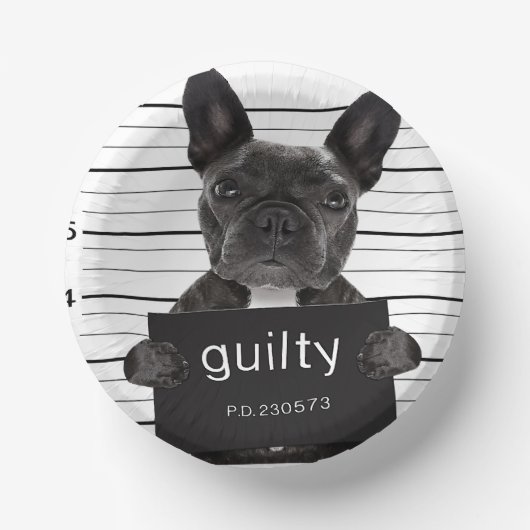 Funny French Bulldog Jail Mugshot Bad Dog Papieren Kommen (Voorkant)