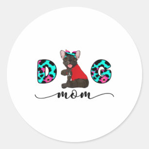 Funny French Bulldog Tattoo Ik hou van je hond Leo Ronde Sticker