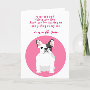 Funny French Bulldog Valentijn Day Card Feestdagen Kaart
