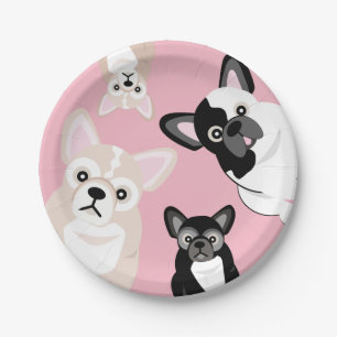 Funny French Bulldogs Birthday Cake Papieren Bordje
