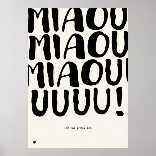 Funny French Cat Quote Art Print  (Voorkant)