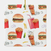 Funny French Fries | Kerst van monogram Keramisch Ornament (Achterkant)