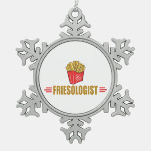 Funny French Fries Lover Tin Sneeuwvlok Ornament