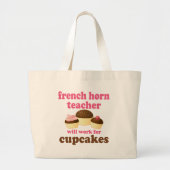 Funny French Horn Teacher Grote Tote Bag (Voorkant)