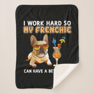Funny Frenchie French Bulldog Lover Sherpa Deken