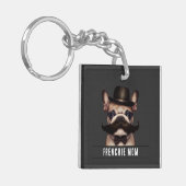 Funny Frenchie mama aangepaste naam dubbelzijdig Sleutelhanger (Voorkant Links)