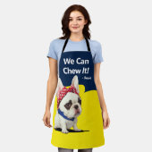 Funny Frenchie Rosie de Riveter Schort (Gedragen)