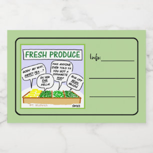 Funny Fresh Vegetables Cartoon Home Canning Voedselcontainer Etiket