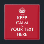 Funny fridge magnets | can'keep matricule<br><div class="desc">Funny fridge magnets | je can't keep calm template Make your own humorous keep calm and carry on parody. Je peux | Personalizable matriplate design for men women and kids. Create your own personalized 'Keep calm and carry on' parody. Use this vintage typographiy template with crown to create your own...</div>