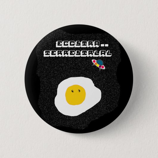 Funny Fried egg in de ruimte Ronde Button 5,7 Cm (Voorkant)