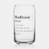 Funny Friend Personalized Name Definition Blikvorm Glas (Voorkant)
