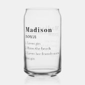 Funny Friend Personalized Name Definition Blikvorm Glas (Achterkant)